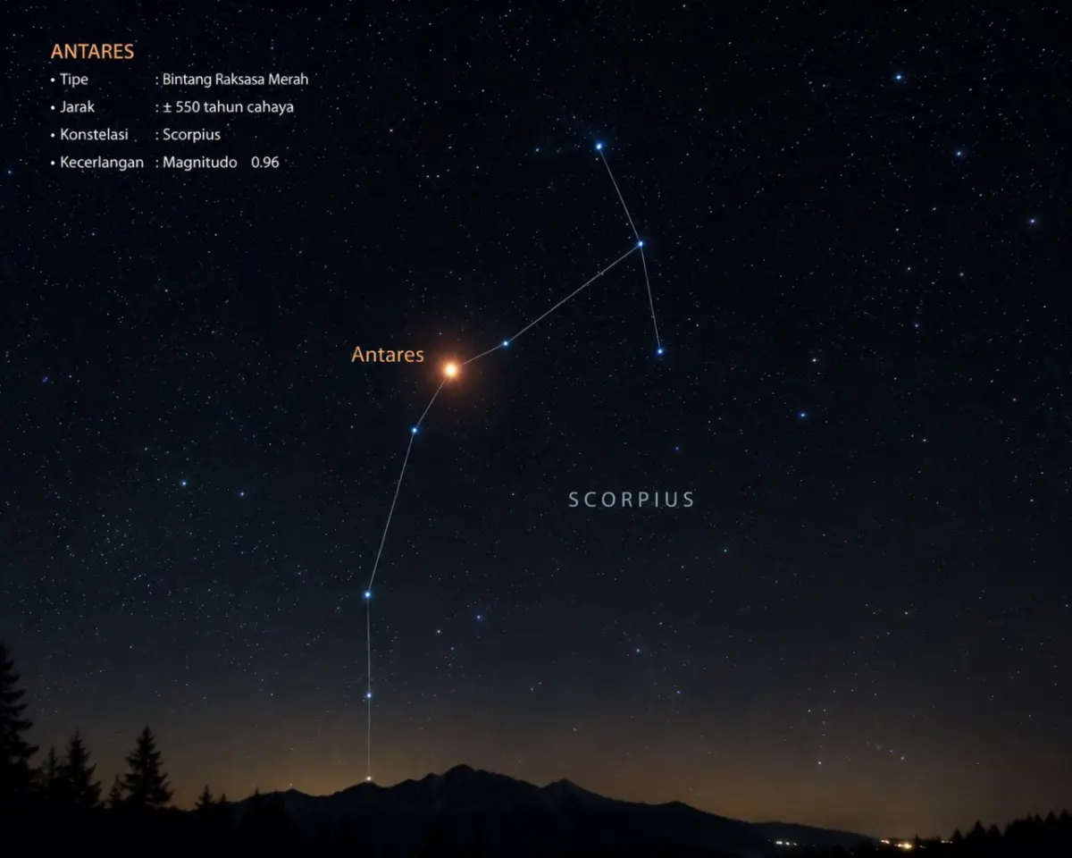Catat Waktunya! Penampakan Bintang Antares di Langit Malam Ditemani Bulan Purnama