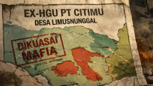 Ilustrasi AI. Mafia tanah di lahan eks HGU (Sumber: copilot)