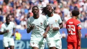 Selebrasi Ousmane Dembele setelah berhasil mencetak hattrick ke gawang Norwegia di Piala Dunia 2026 (Sumber: web/en.as.com)