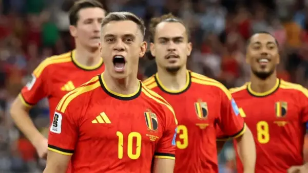 Aksi Leandro Trossard setelah berhasil mencetak gol ke gawang Selandia Baru di Piala Dunia 2026 (Sumber: web/en.as.com)