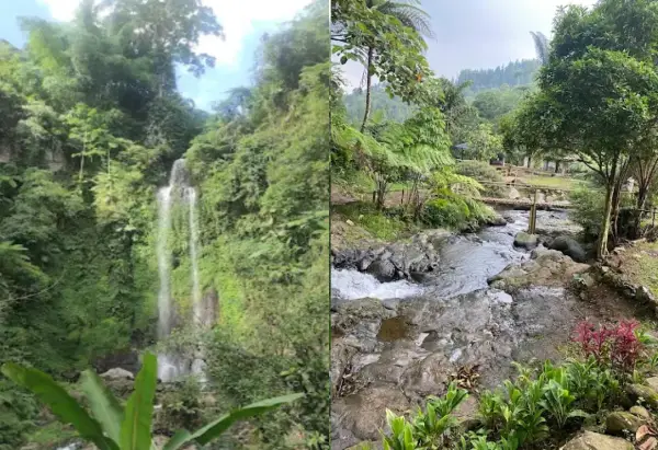 Curug Sawer Manglid memiliki atraksi wisata lengkap mulai dari keindahan air terjun, jalur trekking, aliran sungai hingga lokasi camping keluarga (Sumber : Gmaps)