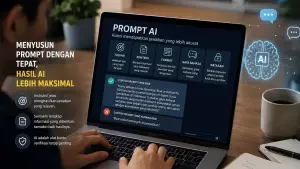 Ilustrasi menyusun prompt AI dengan tepat. (Sumber Foto: AI)