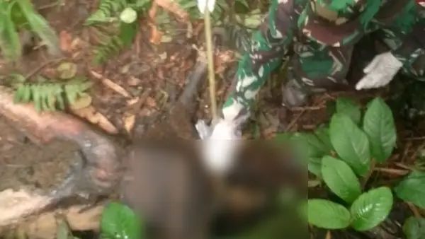 Temu mayat di Kaki Gunung Gede Pangrango, Kecamatan Ciambar, Kabupaten Sukabumi. (Sumber: Istimewa)