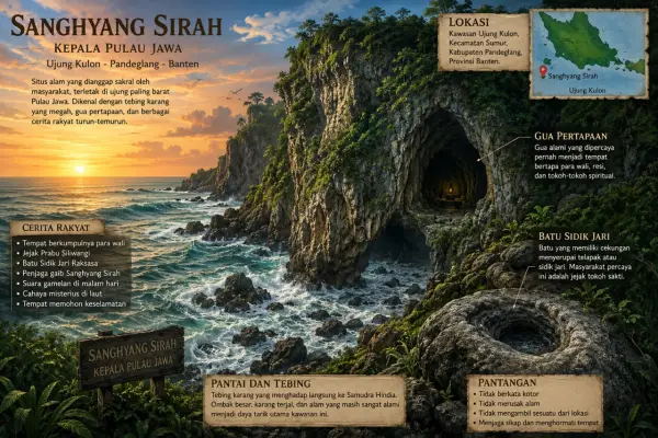 Ilustrasi - Cerita misteri yang beredar seputar Sanghyang Sirah, salah satu tempat paling keramat di Pulau Jawa selalu menarik untuk dibicarakan (Sumber : AI chatGPT)