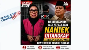 Kepala BGN Nanik S Deyang ditankap karena korupsi MBG, benarkah? (Sumber : Facebook).