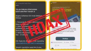 Waspada informasi palsu mengenai pendaftaran bansos Rp.5,4 juta yang mengatasnamakan Kemensos. (Sumber Foto: Kemensos)
