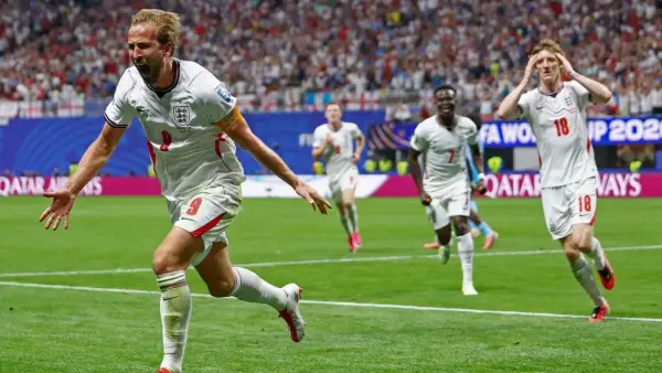 Selebrasi Harry Kane setelah mencetak gol ke gawang Kongo di ajang Piala Dunia 2026. (Sumber: web/reuteus.com)