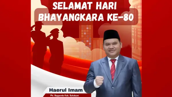 Plt Kepala Bapperida Kabupaten Sukabumi, Haerul Imam menyampaikan selamat Hari Bhayangkara ke-80. (Sumber Foto: Istimewa)