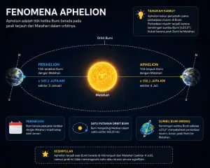 Ilustrasi - Aphelion adalah fenomena astronomi ketika Bumi berada pada titik terjauhnya dari Matahari dan teerjadi setiap tahun (Sumber : AI chatGPT)