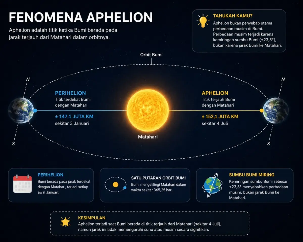 Fenomena Aphelion Kembali Terjadi Juli 2026, Ini yang Terjadi pada Bumi