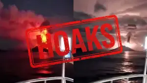 Video viral letusan Gunung Anak Krakatau di Perairan Selat Sunda dipastikan PVMBG hoaks. (Sumber Foto: Istimewa)