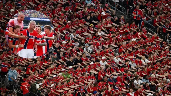 Pendukung Norwegia tengah memberikan dukungan pada Erling Haaland dkk di Piala Dunia 2026 (Sumber: web/reuteus.com)