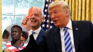 Donald Trump melakukan komunikasi dengan FIFA mengenai kartu merah Florian Balogun (Sumber: web/reuteus.com)
