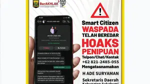 Waspada! Nomor WhatsApp Penipu Catut Nama Sekda Kabupaten Sukabumi, Ade Suryaman. (Sumber : Diskominfo).