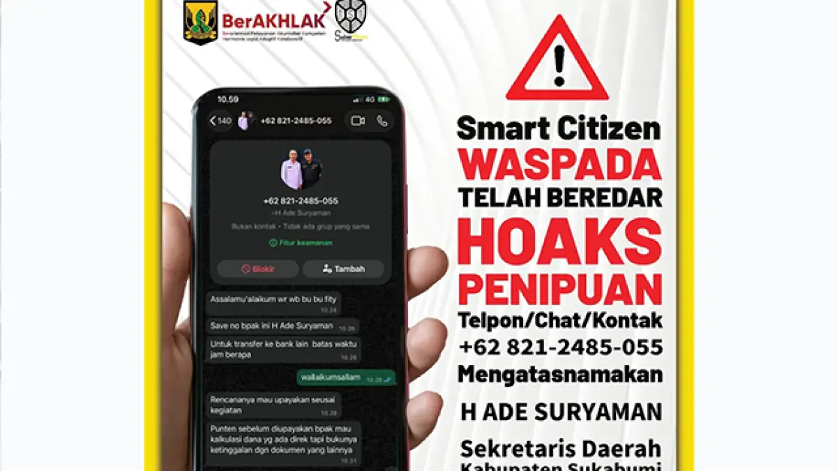 Waspada Nomor WA Penipu Catut Nama Sekda Sukabumi Ade Suryaman