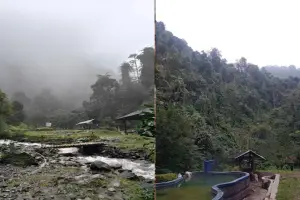 Lembah Cilengkrang, salah satu destinasi wisata alam yang memadukan keindahan air terjun, relaksasi air panas hingga rimbunnya pepohonan hutan di kaki Gunung Ciremai (Sumber : Gmaps)