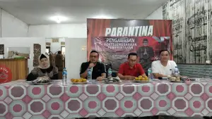 Anggota DPRD Jawa Barat Muhammad Jaenudin saat kegiatan pengawasan penyelenggaraan pemerintahan di Kota Sukabumi di Parantina Resto, Sabtu (4/7/2026) | Foto : Tim Adc