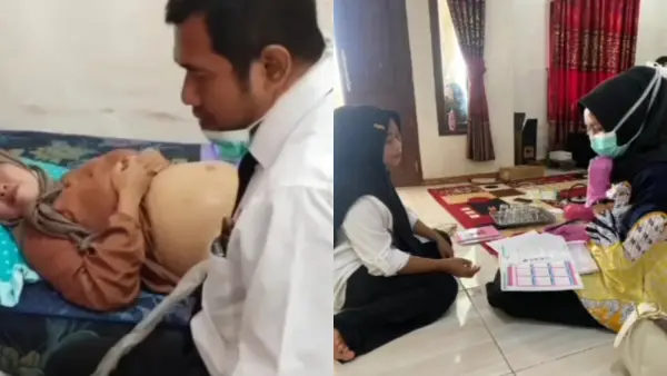 Lewat inovasi Trisula, UPTD Puskesmas Parungkuda memberikan layanan pemeriksaan USG dan skrining Triple Elimination kepada ibu hamil di posyandu. (Sumber Foto: Dok. Puskesmas Parungkuda)