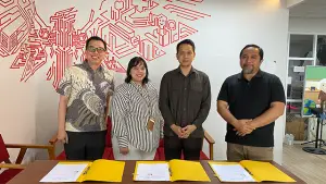 Nota Kesepahaman (MoU) antara Asosiasi Media Siber Indonesia (AMSI), Badan Perfilman Indonesia (BPI), dan Asosiasi Video Streaming Indonesia (AVISI) pada Rabu (8/7/2026). (Sumber : Istimewa.)