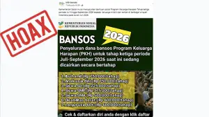 Link Palsu Bansos PKH yang Klaim dari Kemensos RI. (Sumber : Facebook).