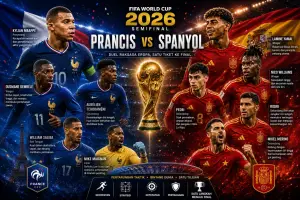 Ilustrasi - Beberapa pemain kunci yang mungkin bisa jadi pembeda laga Prancis vs Spanyol di semifinal Piala Dunia 2026 (Sumber : AI chatGPT)