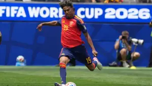 Aksi Lamine Yamal saat membel Spanyol di Piala Dunia 2026 (Sumber: web/reuteus.com)