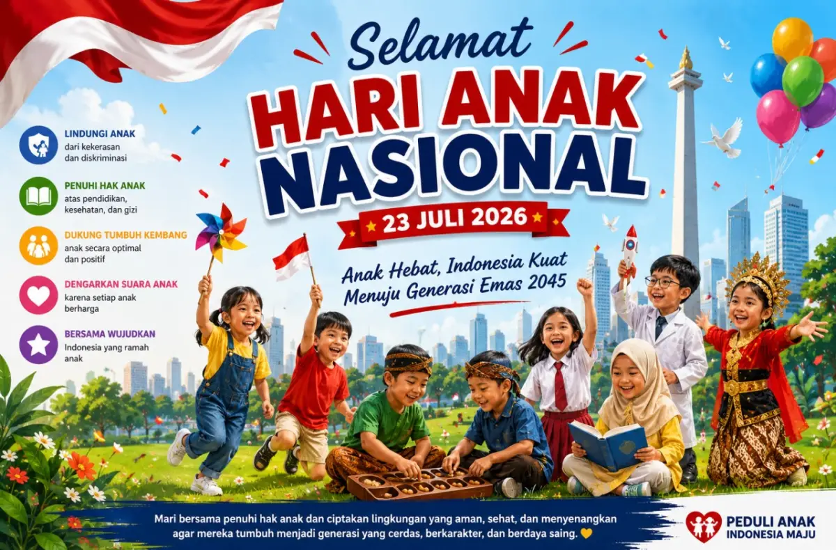20 Prompt Ai Poster Hari Anak Nasional 2026, Banyak Konsep Menarik