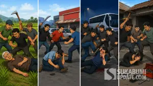 Ilustrasi 4 kasus pengeroyokan di Sukabumi sepanjang 2026 | Foto : chatgpt/sukabumiupdate