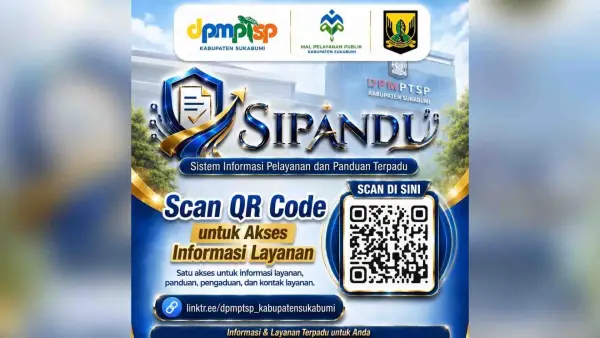 SIPANDU (Sistem Informasi Pelayanan dan Panduan Terpadu) inovasi terbaru DPMPTSP Kabupaten Sukabumi. (Sumber Foto: Istimewa)
