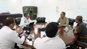 Direktorat Jenderal Kekayaan Intelektual (DJKI) Kementerian Hukum saat audiensi bersama Dewan Pers di Ruang Direktur Jenderal Kekayaan Intelektual, Gedung DJKI, Jakarta, pada Rabu (15/7/2026). (Sumber : Istimewa.)