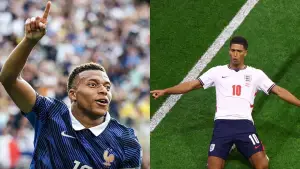 Kylian Mbappe dan Jude Bellingham akan bertemu di laga Prancis vs Inggris di perebutan juara ketiga Piala Dunia 2026 (Sumber: web/reuteus.com)