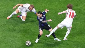 Aksi Lionel Messi di laga Argentina menghadapi Inggris di semifinal Piala Dunia 2026 (Sumber: web/bbc.com)