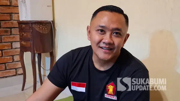 Wakil Ketua DPRD Kabupaten Sukabumi, Yudha Sukmagara saat diwawancarai media. (Sumber : SU/Ragil Gilang).