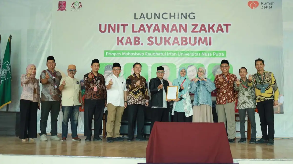 Unit Layanan Zakat Kabupaten Sukabumi Resmi Hadir di Ponpes Mahasiswa Raudhatul Irfan Nusa Putra University