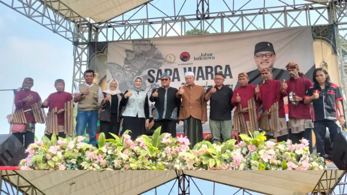 Muhammad Jaenudin Sapa Warga Talaga Sukabumi, Kesenian Calung Meriahkan Kebersamaan