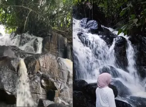 Curug Mawi Sukabumi, salah satu air terjun tersembunyi yang ada di daerah Cibadak. (Sumber : TikTok/rainyrookie)