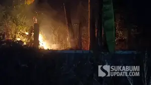 Lahan alang-alang yang terbakar di Kawasan Lapang Cangehgar Palabuhanratu, Kabupaten Sukabumi.. (Sumber : SU/Ilyas).