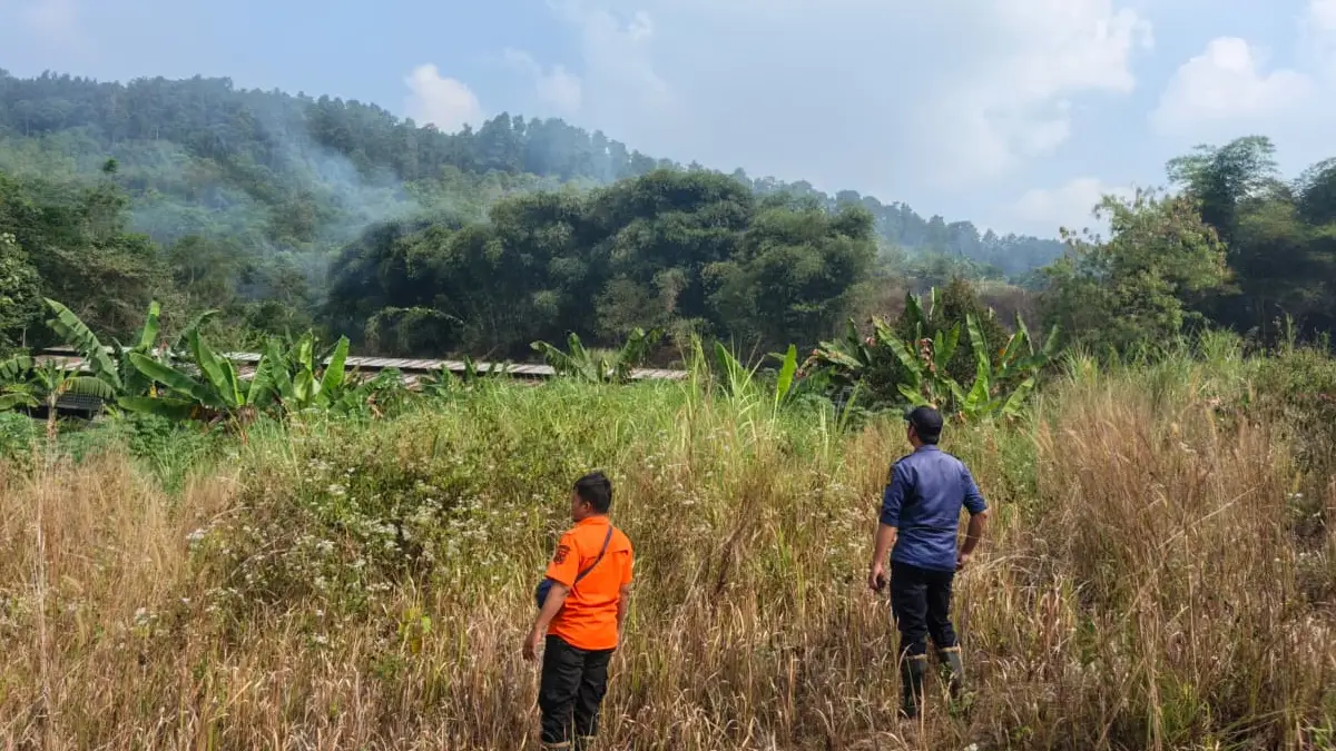 Kebakaran Lahan di PT Indocement Cibadak, Petugas Cegah Api Dekati Pemukiman