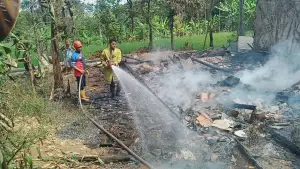 Petugas Pemadam Kebakaran saat memadamkan api di Desa Cibodas, Kecamatan Palabuhanratu, Kabupaten Sukabumi, Selasa (21/7/2026) | Sumber Foto : dok. damkar