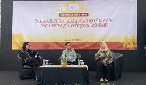 Suasana acara diseminasi hasil riset "Dampak AI terhadap Industri Media dan Strategi Kesiapan Kolekfif" yang digelar AMSI. (Sumber Foto: Dok. AMSI)
