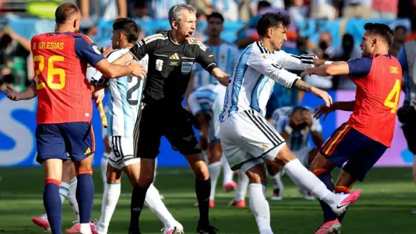 Perselisihan setelah laga pemain Argentina dan Spanyol di final Piala Dunia 2026 (Sumber: web/espn.com)