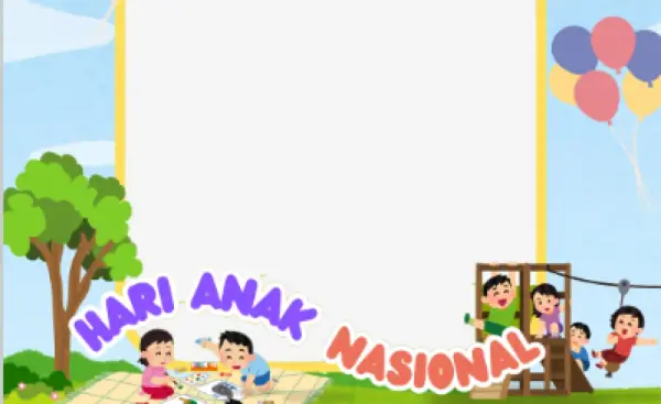 Peringatan Hari Anak Nasional 2026 bisa dilakukan dengan membagikan gambar twibbon di media sosial (Sumber : twibbonize.com)
