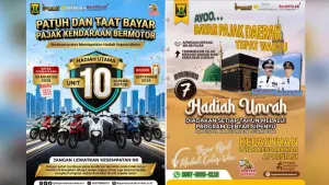 Program Gebyar Sipenyu 2026 Bapenda Kabupaten Sukabumi memberikan kesempatan bagi warga taat pajak untuk mendapatkan hadiah motor hingga umrah. (Sumber Foto: Istimewa)
