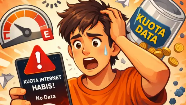Ilustrasi AI. Kuota Internet (Sumber: copilot)