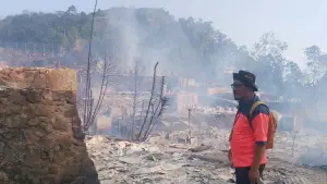 Potret pasca kebakaran di kawasan Kampung Adat Kasepuhan Ciptamulya, Kecamatan Cisolok, Kabupaten Sukabumi, Sabtu (25/7/2026). (Sumber Foto: Dok. BPBD Jabar)