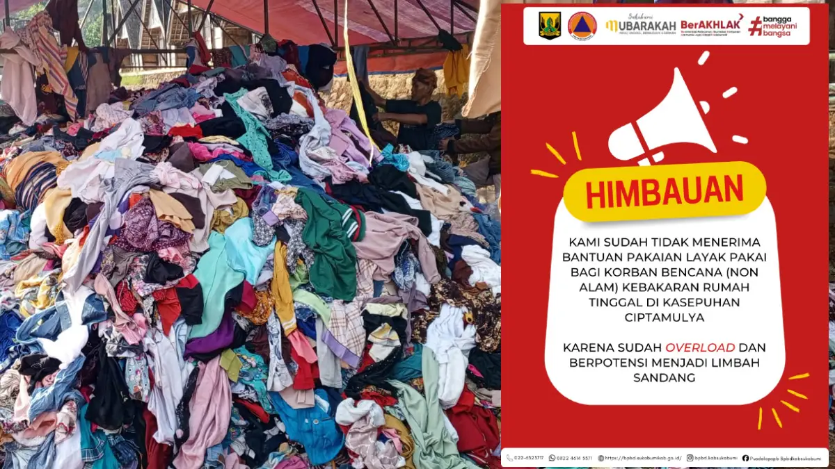Khawatir Jadi Limbah, BPBD Stop Donasi Pakaian untuk Korban Kebakaran Kasepuhan Ciptamulya