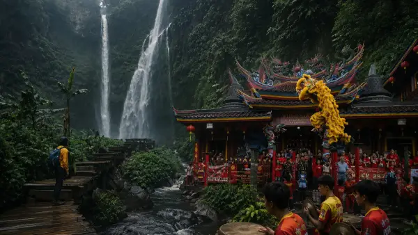 Ilustrasi ai. Wisata Sukabumi, Desa Gedepangrango dan Kampung Naga Odeon masuk 15 besar SWJ 2026 (Sumber: chatgpt)