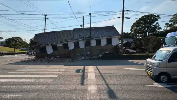 Dampak gempa M7,1 yang mengguncang wilayah Kumamoto, Pulau Kyushu, Jepang, pada Selasa (28/7/2026). (Sumber Foto: Net)