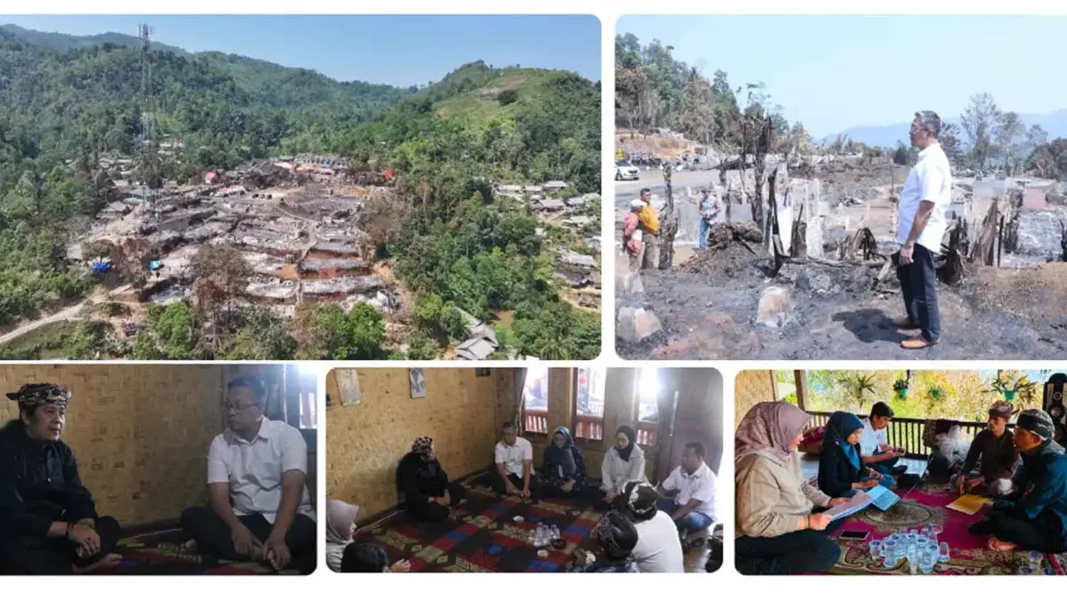 Kepala DPMD Jabar Ade Afriandi bersama jajaran saat meninjau langsung kondisi Kasepuhan Ciptamulya Sukabumi pada Selasa (28/7/2026). | Foto: Dok. DPMD Jabar