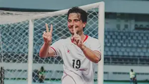 Selebrasi Thom Haye setelah mencetak gol ke gawang Timor Leste untuk Timnas Indonesia di Piala AFF 2026 (Sumber : Instagram/@timnasindonesia)